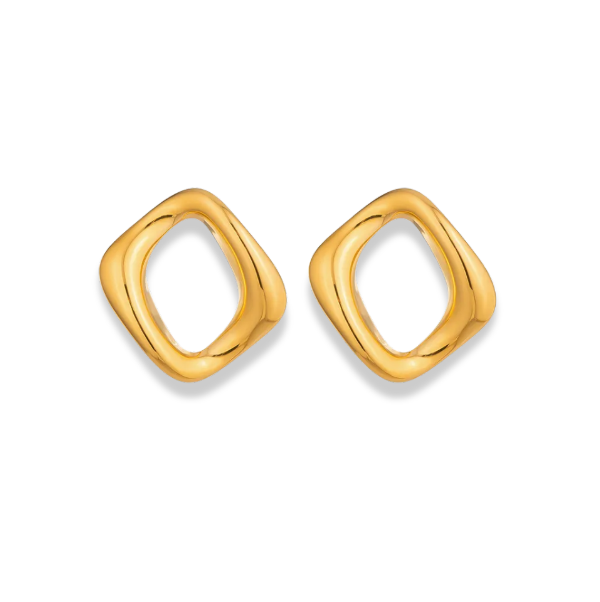 Aretes rombo hueco chunky