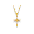 Cadena con dije de cruz y zirconias