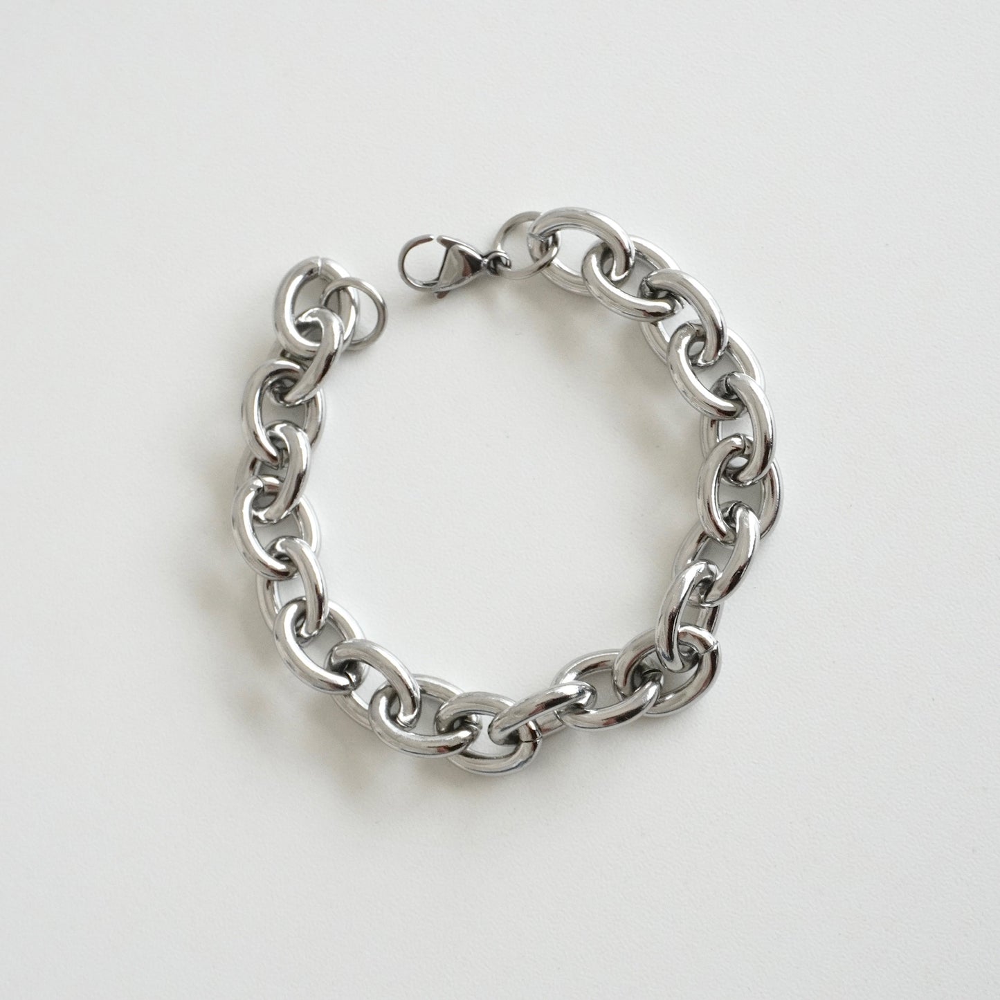 Pulsera eslabones chunky plateado