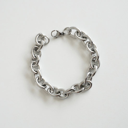 Pulsera eslabones chunky plateado