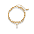Pulsera doble eslabones y perla