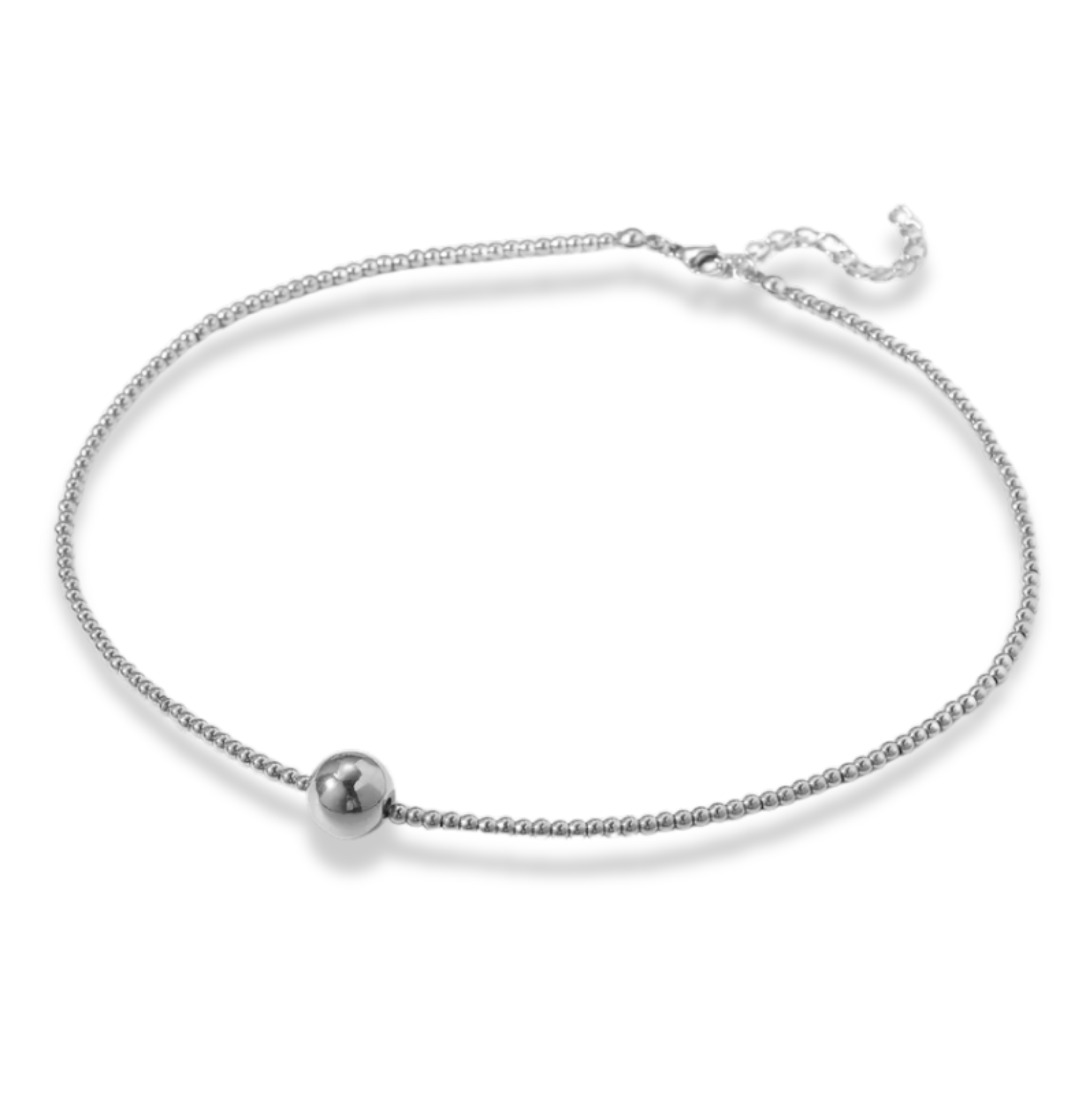 Chocker bolitas plateado