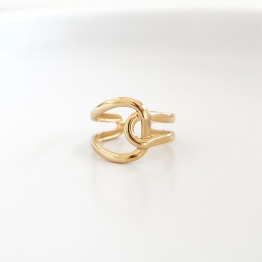 Anillo líneas entrelazadas