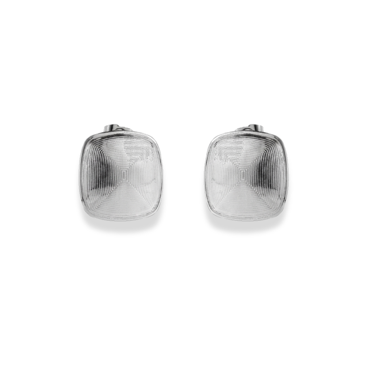 Aretes cuadrados plateados