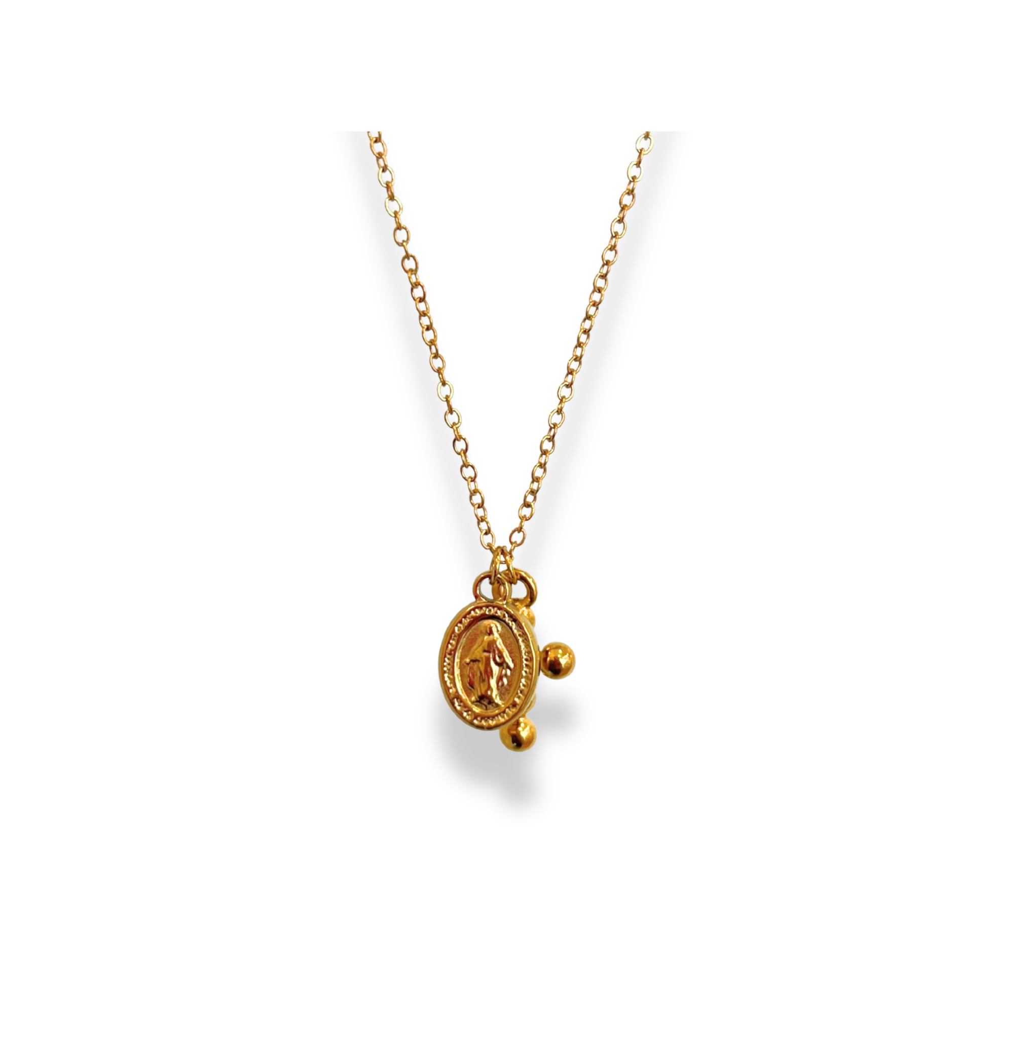 Cadena con dije de cruz e imagen