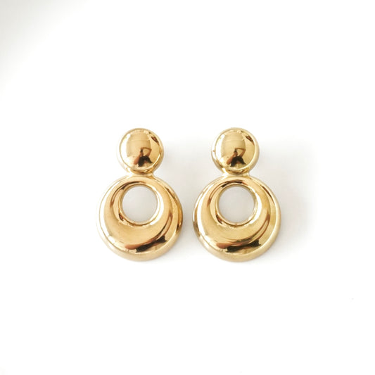 Aretes bolita círculo hueco colgante