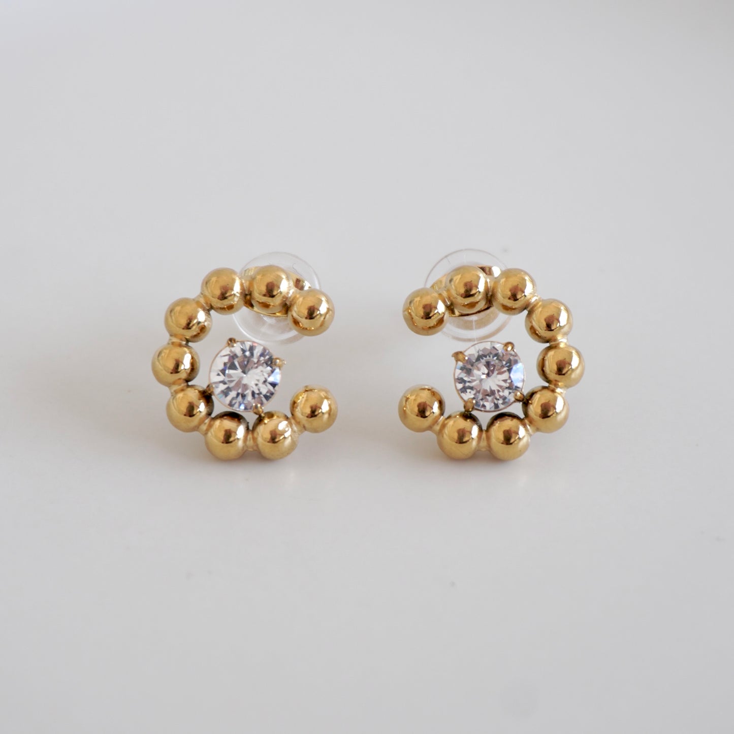 Aretes semi círculo zirconia