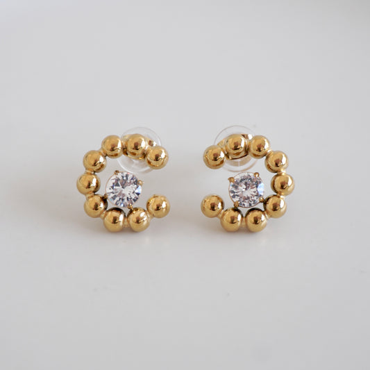 Aretes semi círculo zirconia