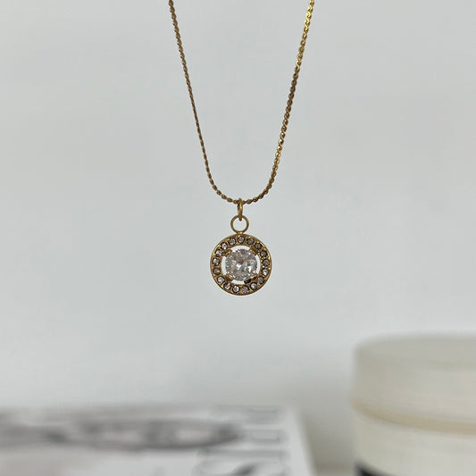 Cadena dije redondo con zirconias