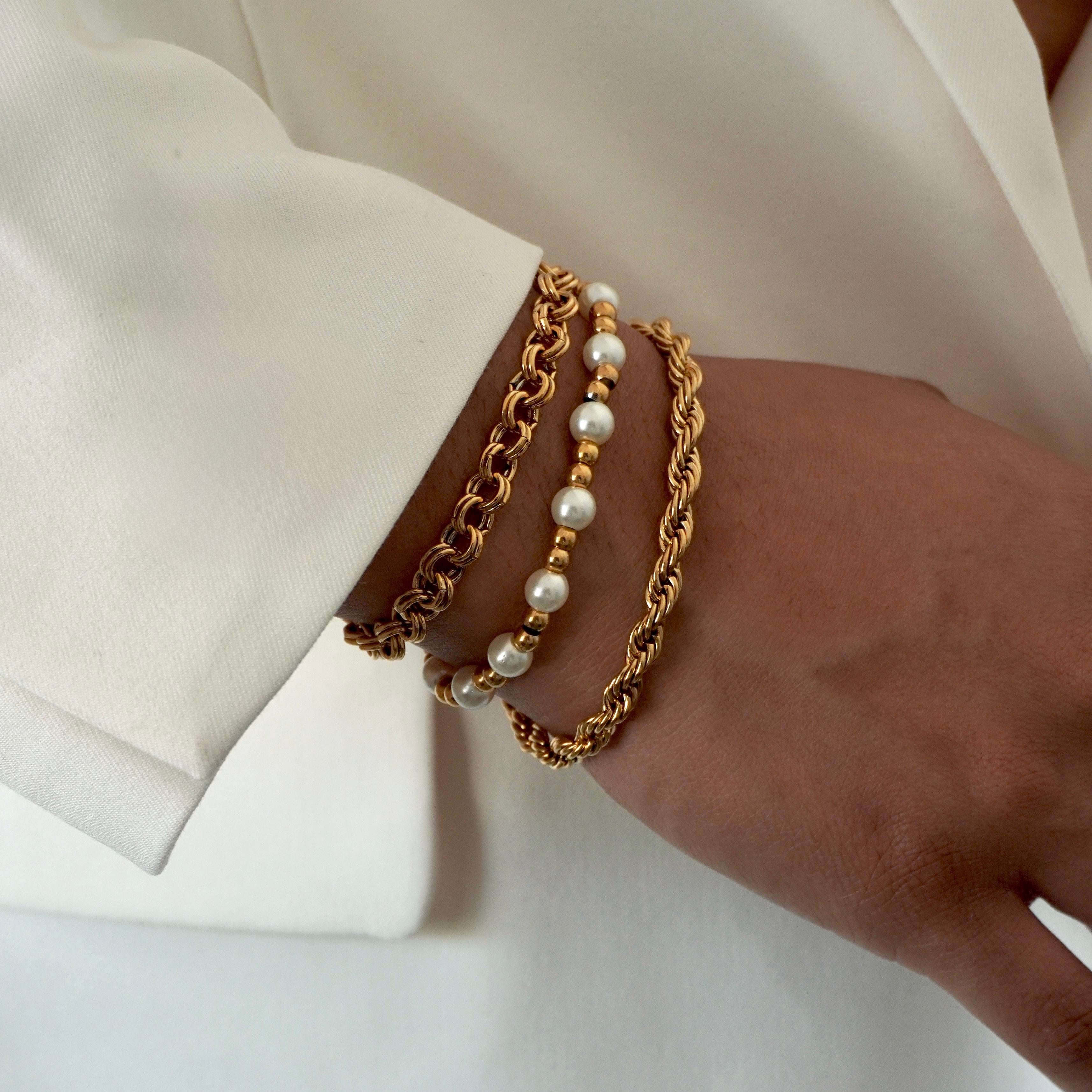 Pulsera bolitas y perla