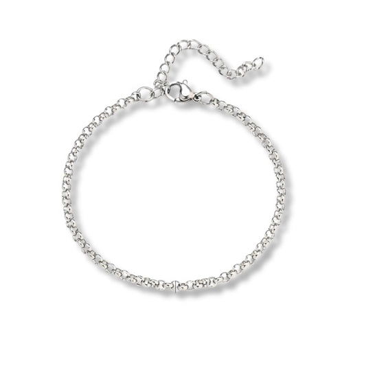 Pulsera tipo torzal plateada