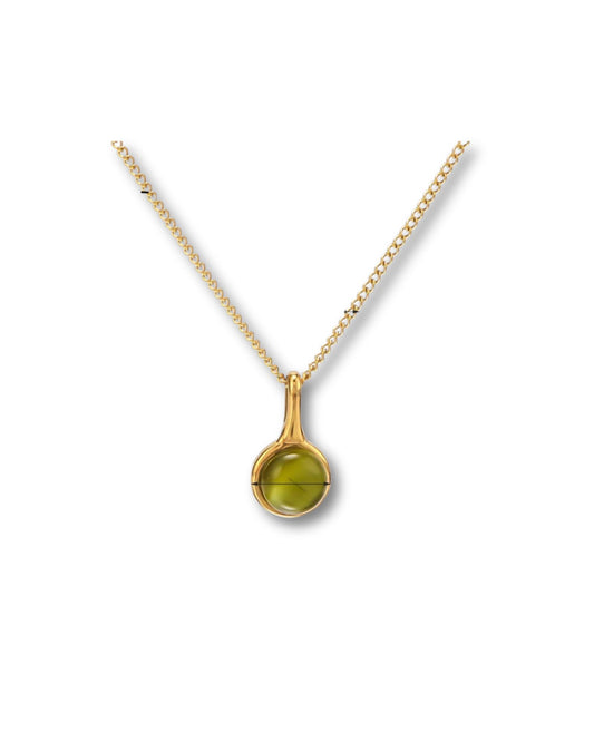 Cadena con dije de piedra verde