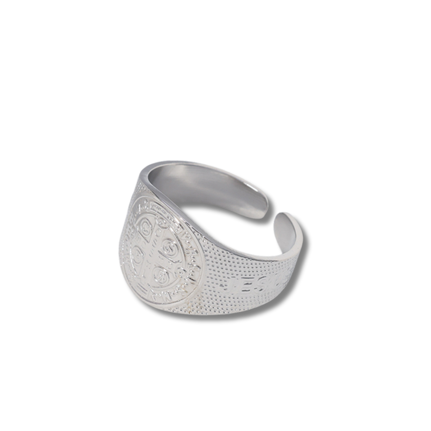 Anillo con relieve de cruz