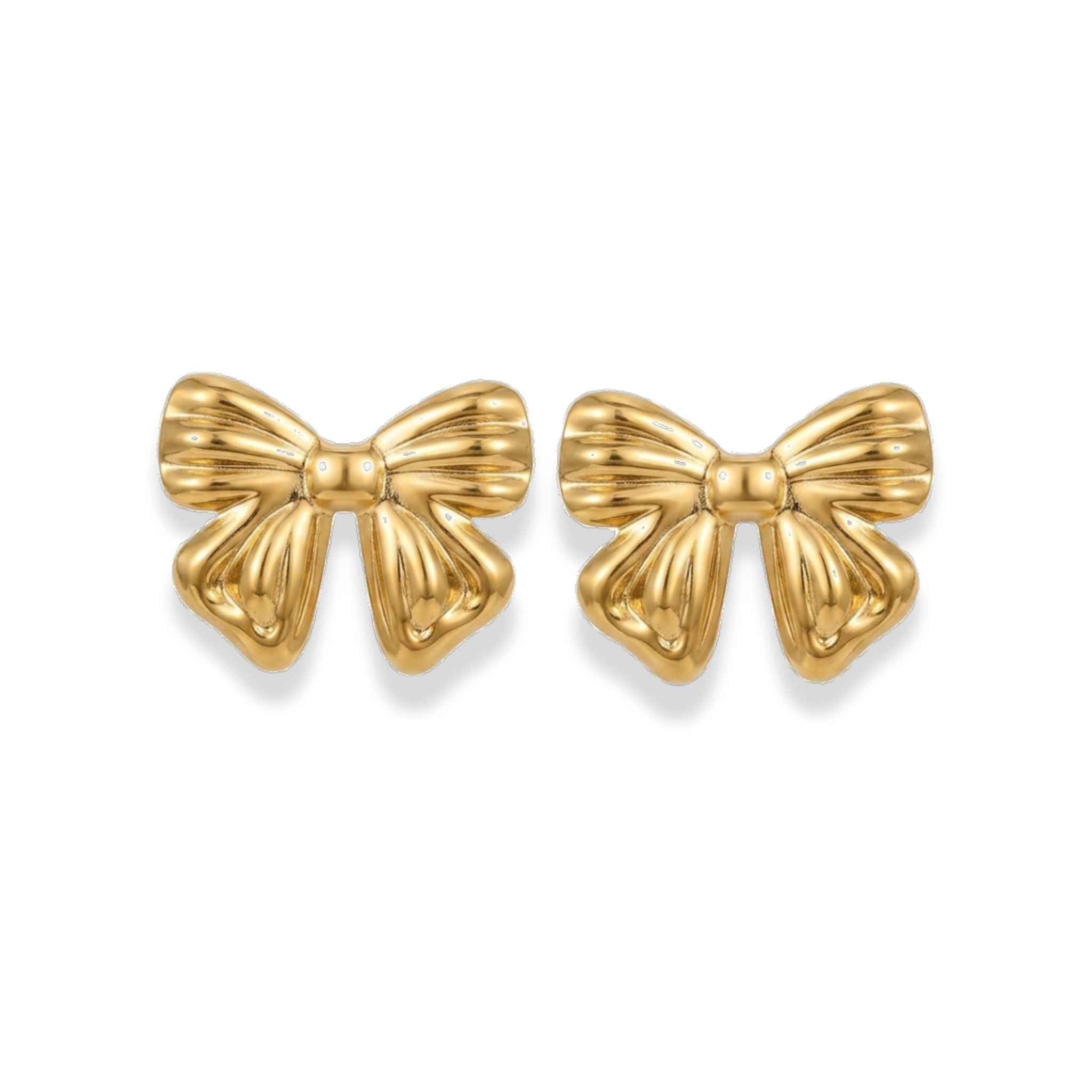 Aretes de moñito con textura