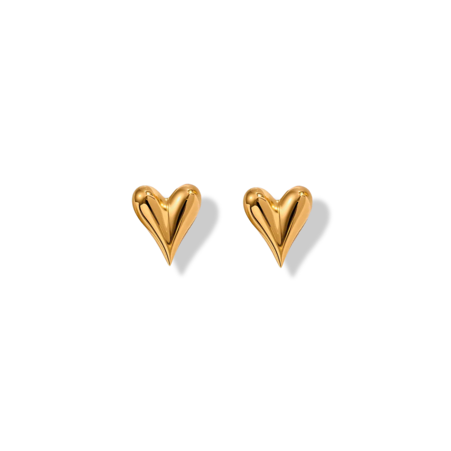 Aretes minis corazones pegados