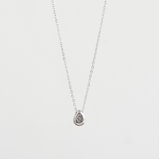 Cadena gota mini plateada