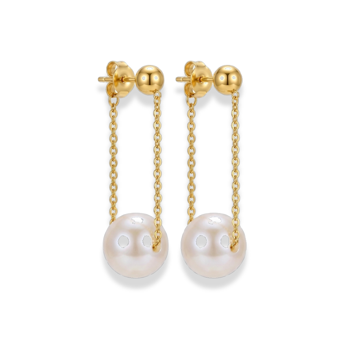 Aretes con perla colgante