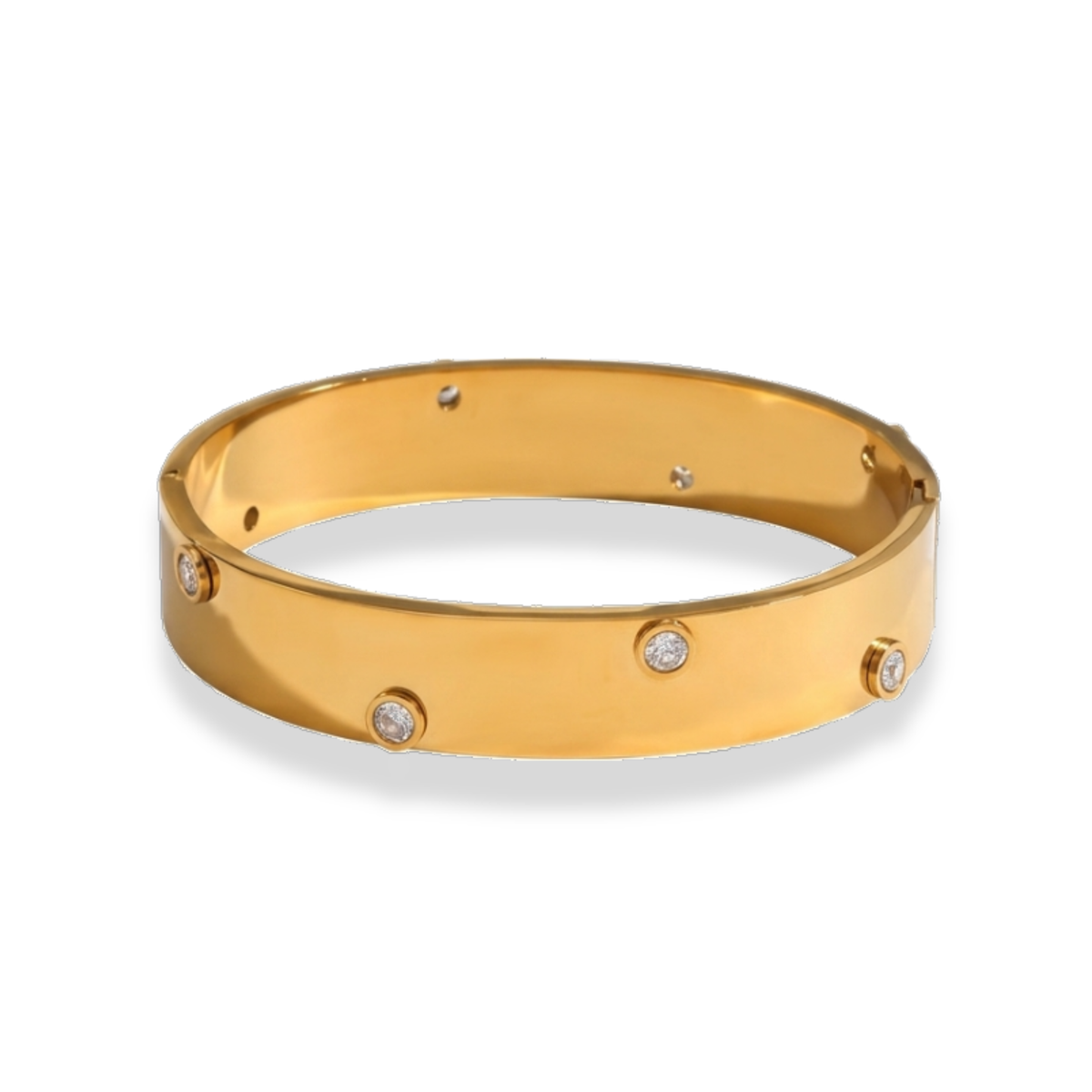 Pulsera rígida gruesa con zirconias
