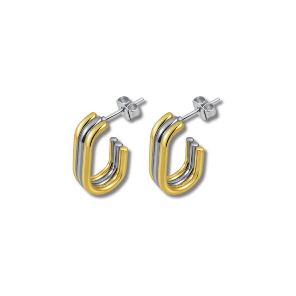 Aretes triple bicolor