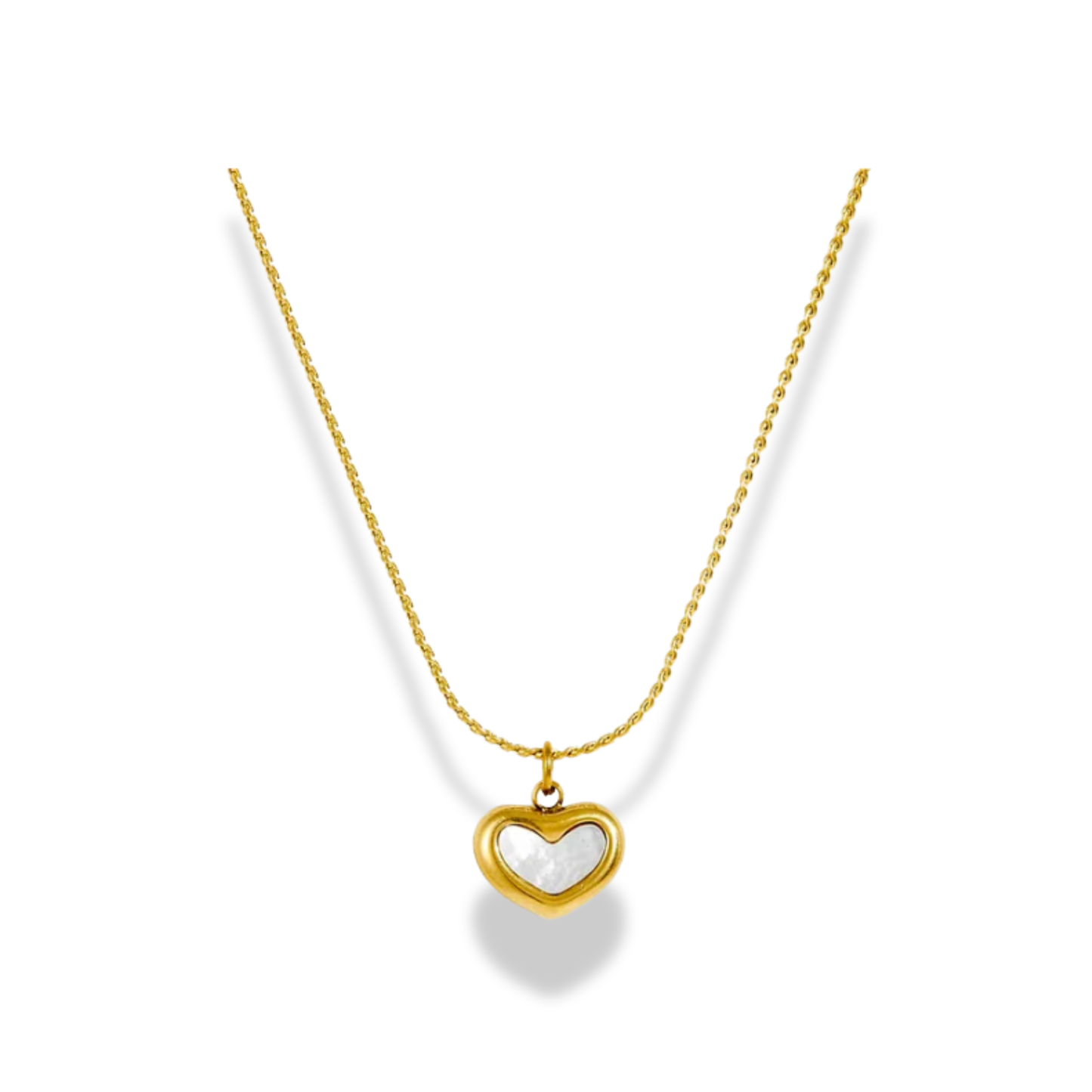 Cadena delgada corazón blanco