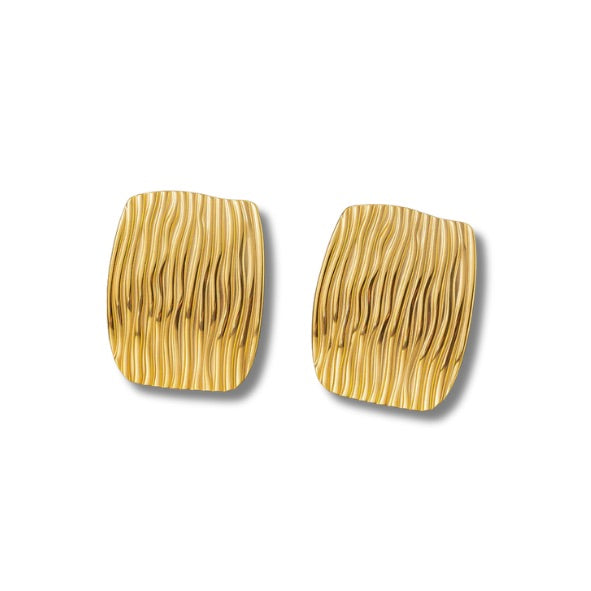 Aretes cuadrados curvos texturizados