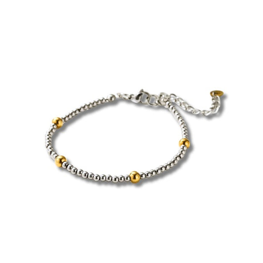 Pulsera bolitas bicolor