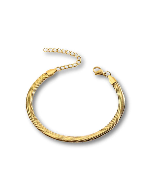 Pulsera lisa chunky dorada