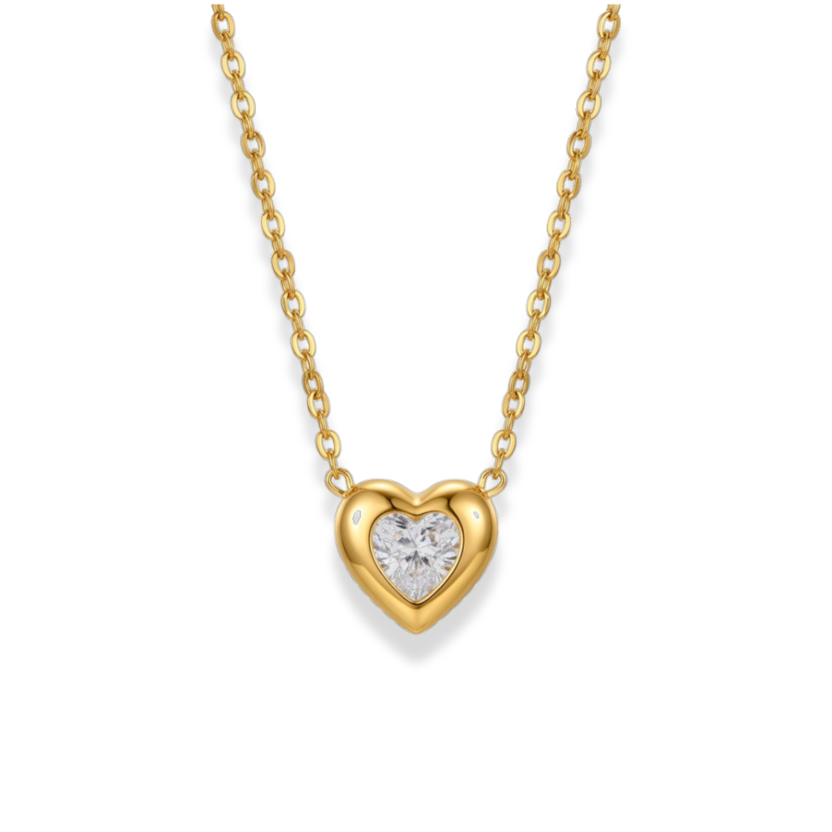 Cadena de corazón con zirconia