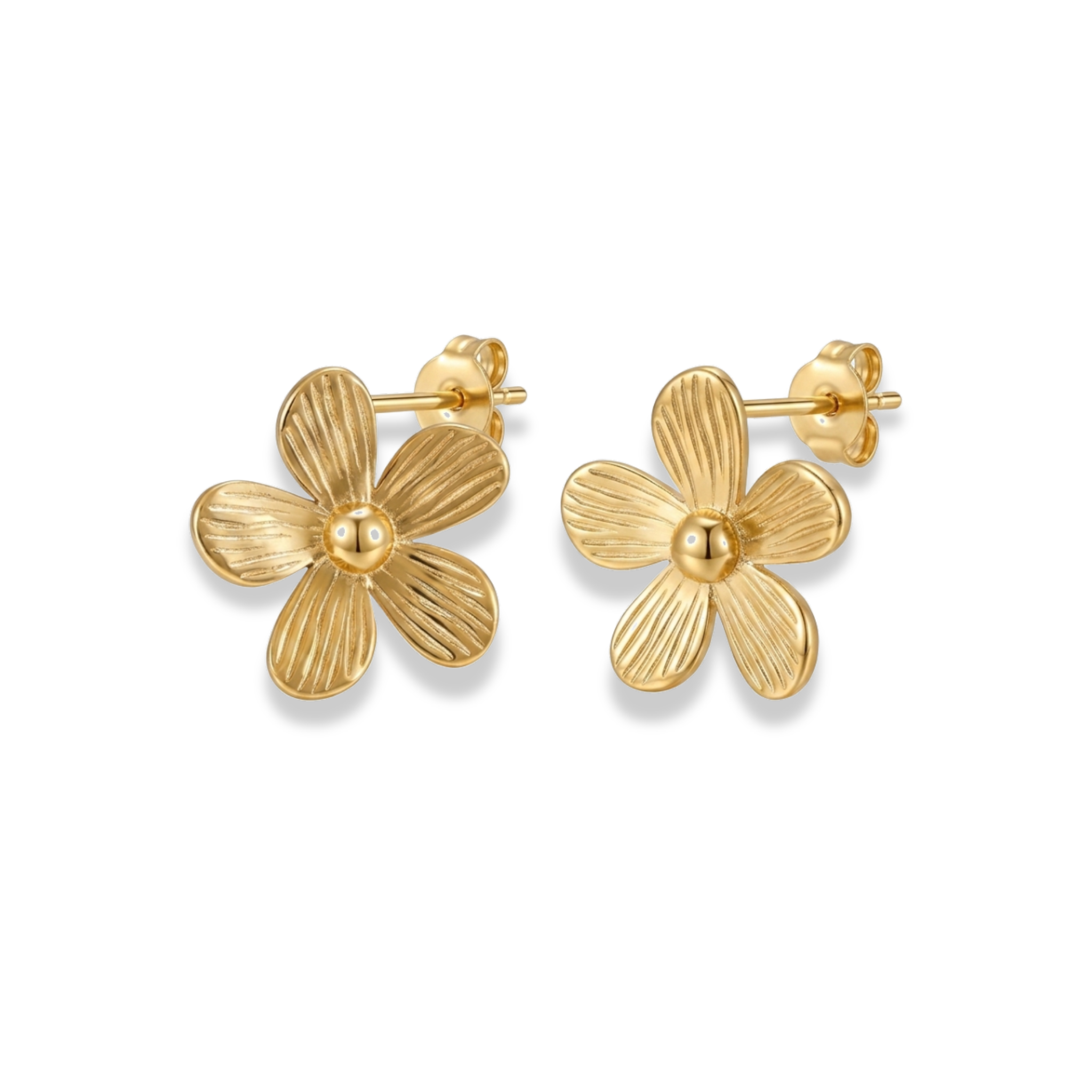 Aretes de flor con líneas