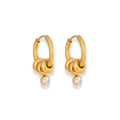 Hoops con dijes y zirconia colgante