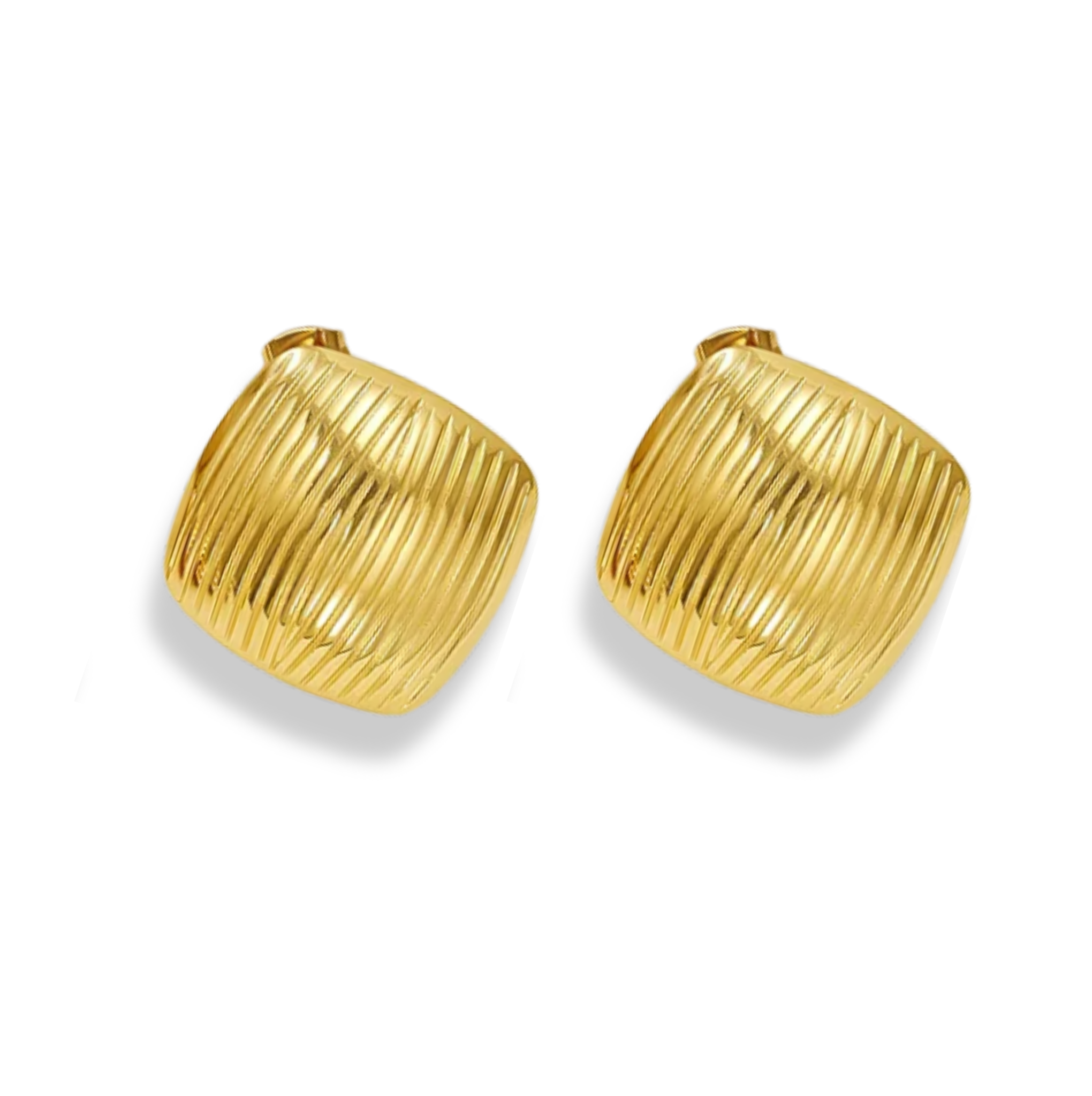 Aretes cuadros con líneas horizontales