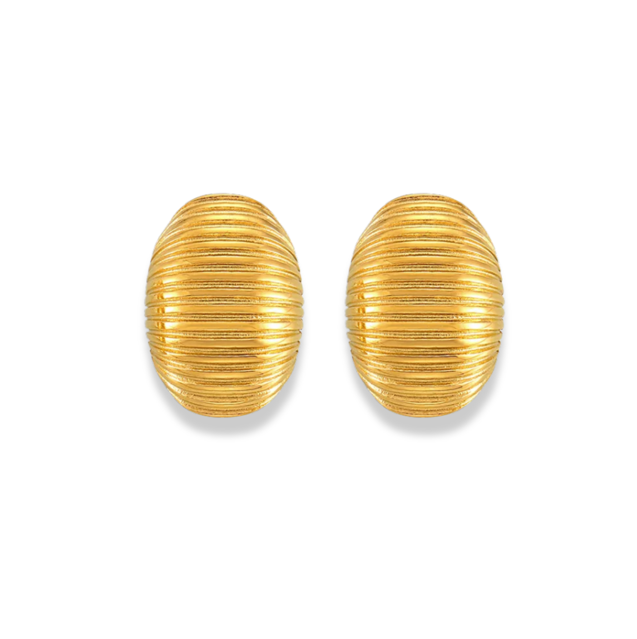 Aretes óvalo líneas chunky