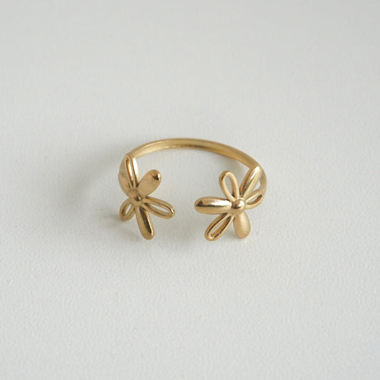 Anillo abierto con flores mini