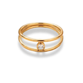Anillo doble línea y zirconia