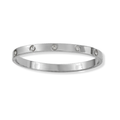 Pulsera rígida con zirconias plateada 6mm