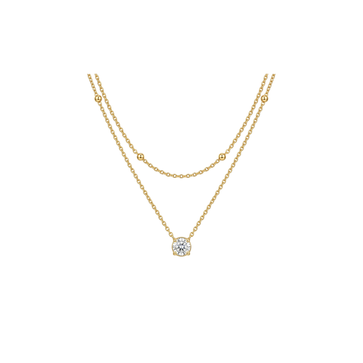Set de cadena con zirconia redonda