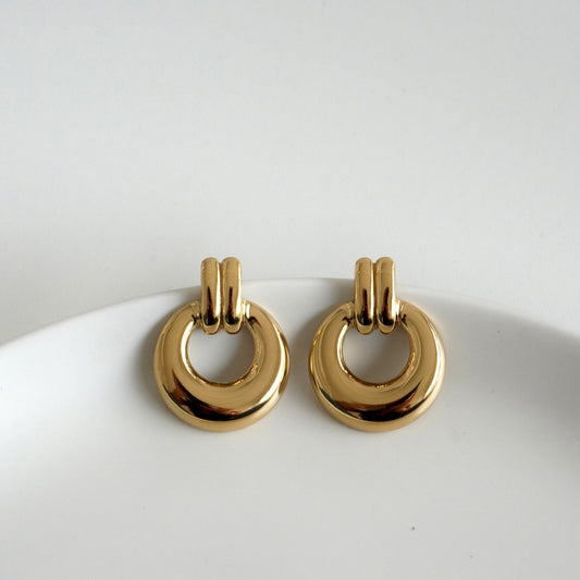 Aretes circulo colgante pequeños
