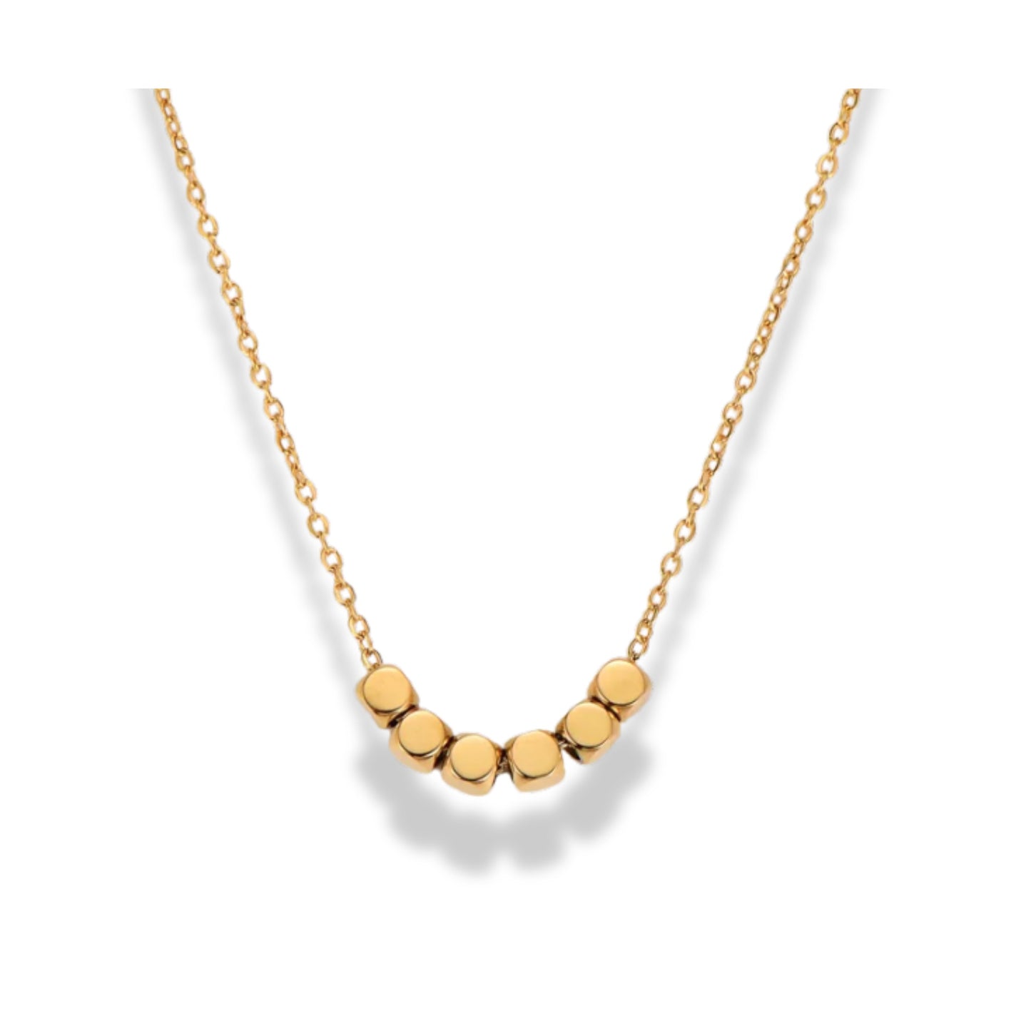 Cadena con dijes de cuadrados mini