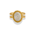 Anillo tipo marqués blanco pequeño