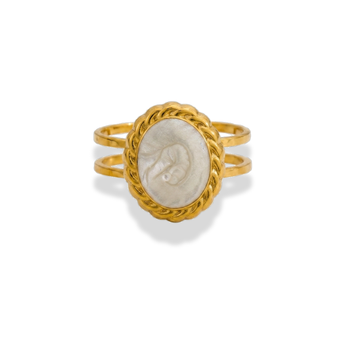 Anillo tipo marqués blanco pequeño