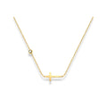 Cadena de cruz y zirconia