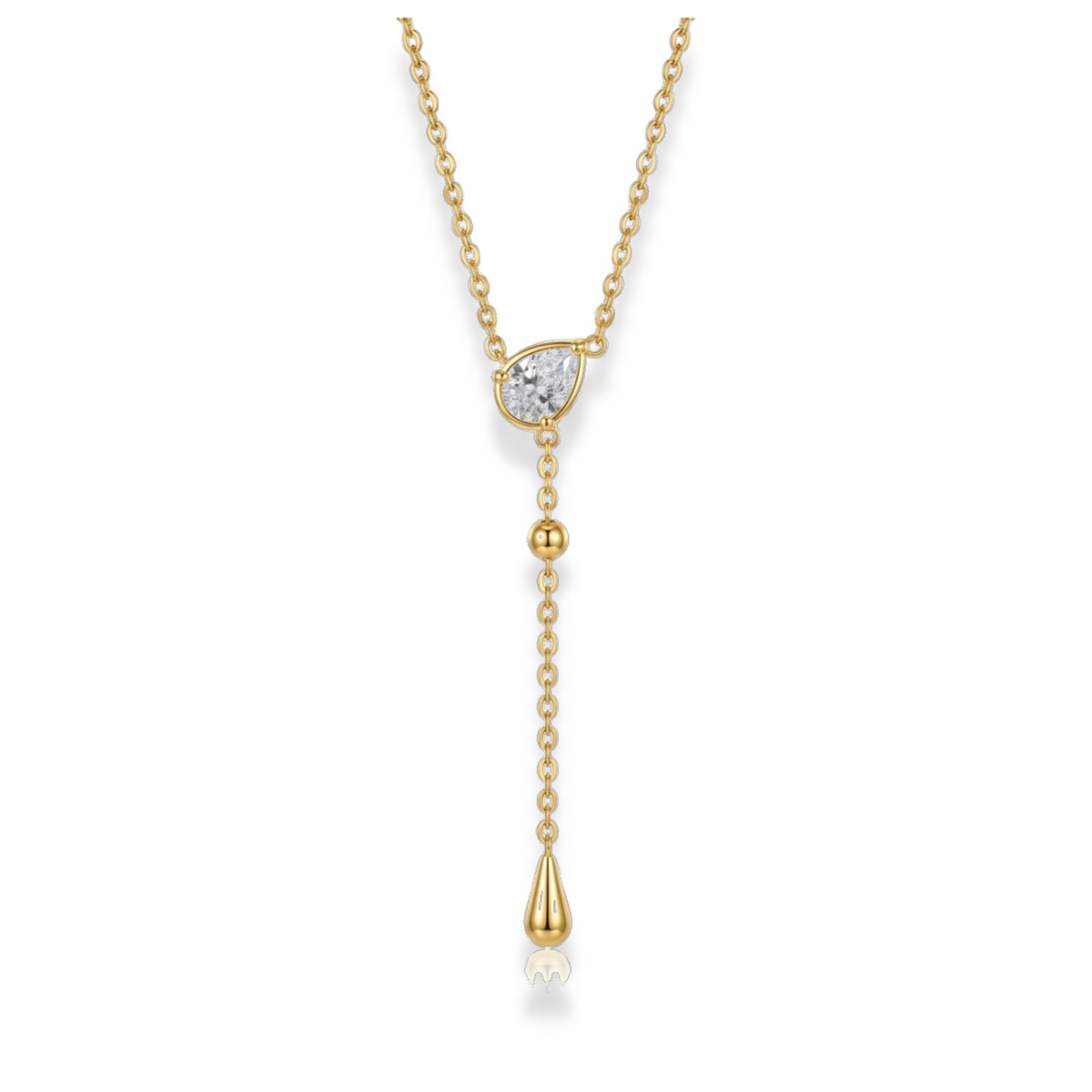 Cadena tipo corbatín con zirconia