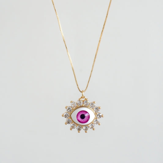 Cadena ojo turco rosa