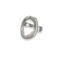 Anillo ovalado chunky plateado