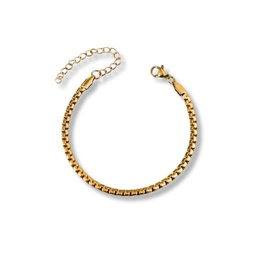 Pulsera de eslabones cuadrados gruesa