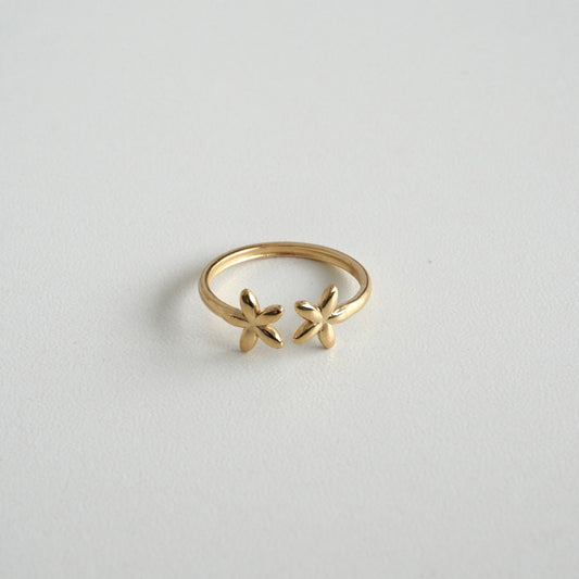 Anillo abierto con flores mini