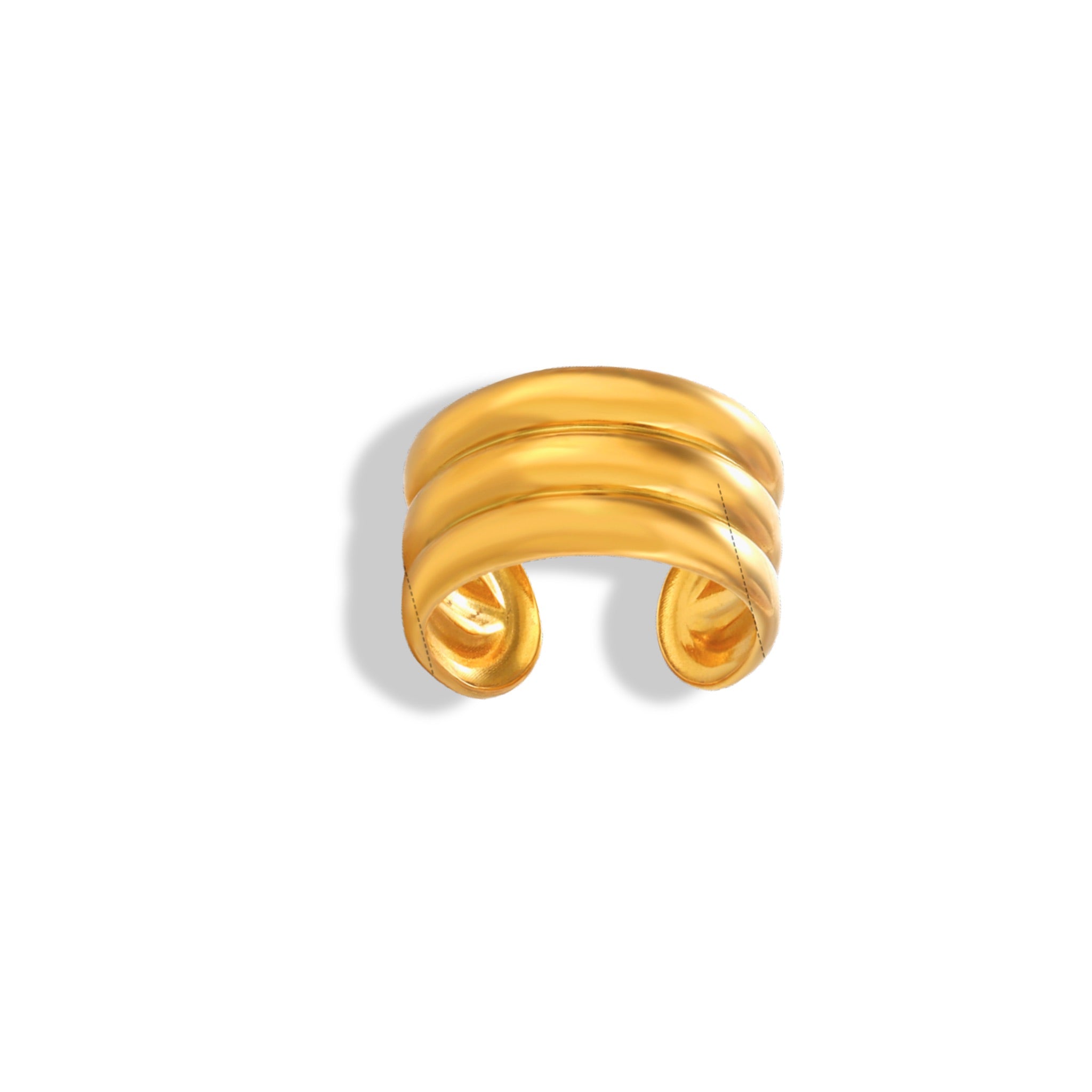 Anillo triple línea chunky