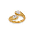 Anillo con dos zirconias