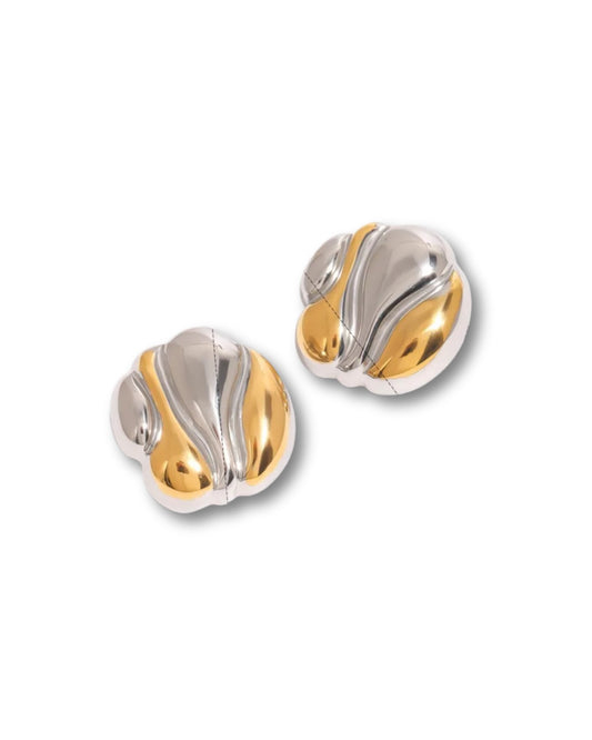 Aretes con textura bicolor