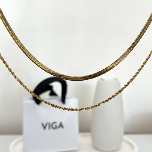 Set de cadenas torzal y plana